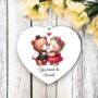 Personalised Cute Animal Couple Teddy Bear Decoration, thumbnail 1 of 2
