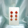 Red Pressed Flower Sterling Silver Stud Earrings, thumbnail 8 of 10