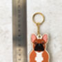 French Bulldog Wooden Keyring With Optional Christmas Card, thumbnail 7 of 9