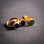 Gold Plated Blue Lapis Lazuli Steel Signet Ring For Men, thumbnail 6 of 11