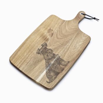 Personalised Miniature Schnauzer Engraved Acacia Serving Board, 5 of 8