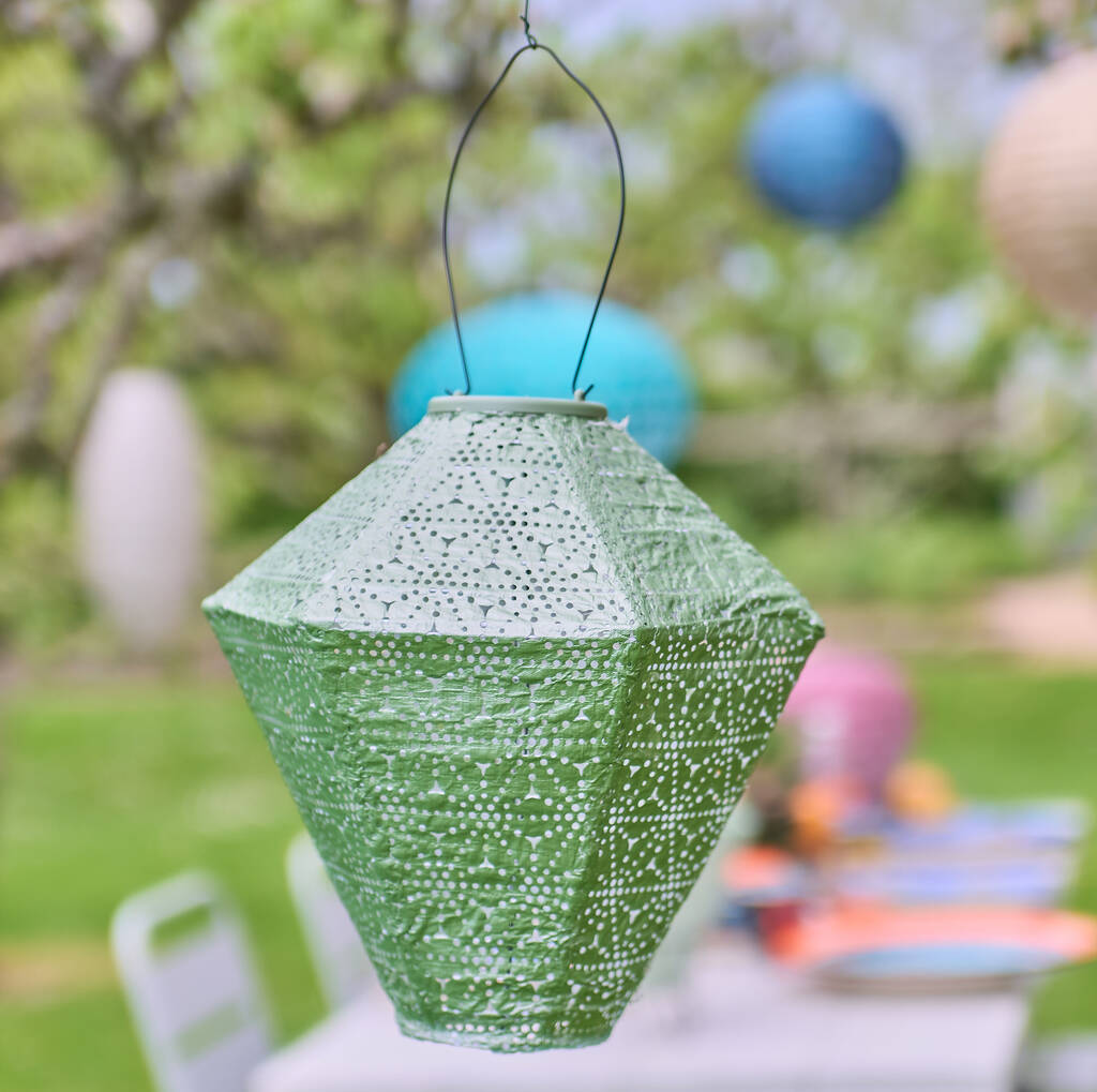 Green Diamond Moroccan Solar Lantern, 1 of 6