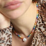 Rainbow Moonstone Smiley Face Necklace, thumbnail 1 of 5