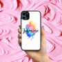 iPhone Case Rainbow Paint Personalised Name, thumbnail 1 of 3