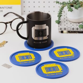 Leeds United Elland Road Stadium Custom Engraved Steel Mug Football Gift, 4 of 9