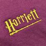 Personalised Wizard Wand Hoodie Burgandy And Gold, thumbnail 3 of 3