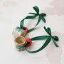 Hand Painted Mini Ceramic Mug Christmas Ornament, thumbnail 2 of 6