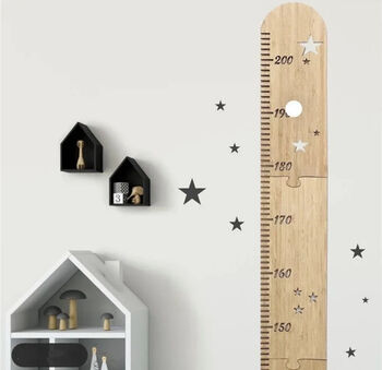 Baby’s Room Pine Height Chart, Jigsaw Ruler Design, 6 of 11