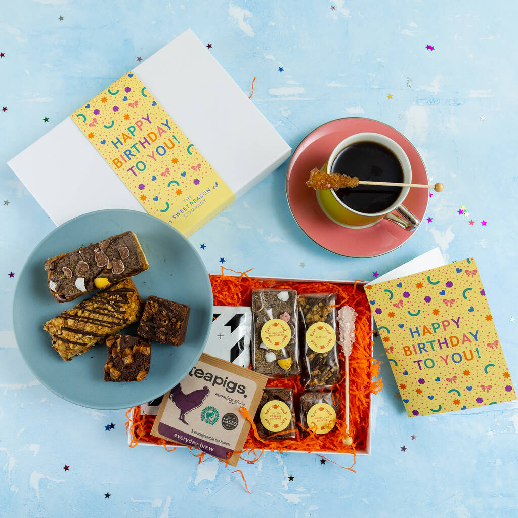 'Happy Birthday Confetti' Coffee And Treats Box, 1 of 2