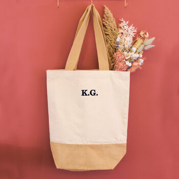 Personalised Initials Embroidery Beach Tote Bag Gift, 2 of 3