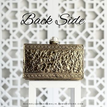 Melbourne Rectangle Brass And Mop Clutch, 8 of 10