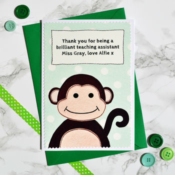 'Little Monkey' Thank You Teacher Card, 2 of 5