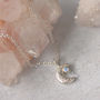 Crescent Moon Silver Moonstone Necklace, thumbnail 5 of 10