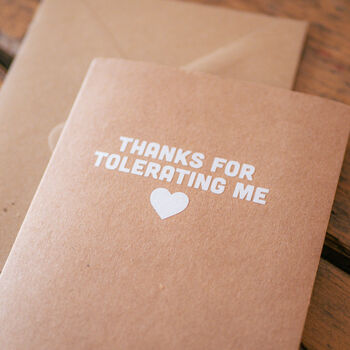 Thanks For Tolerating Me Anniversary Valentines Card, 2 of 4