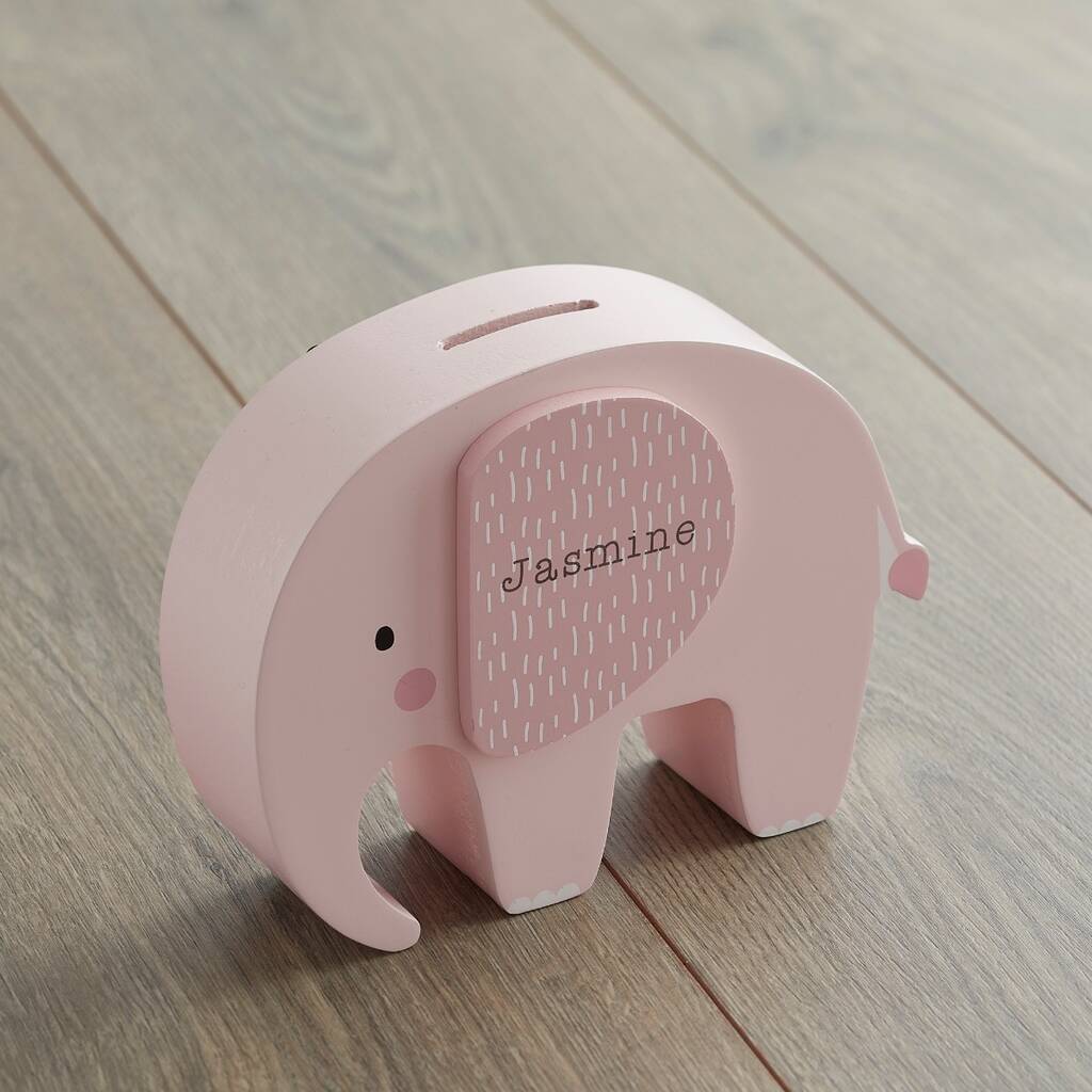 Personalised Pink Elephant Money Box By My 1st Years