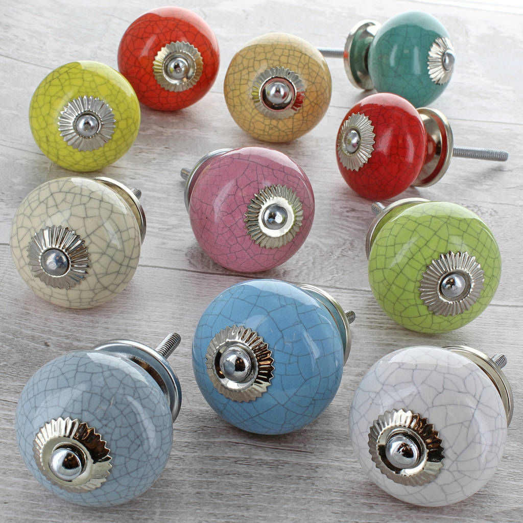 crackle ceramic door knobs cupboard pull handles by g decor