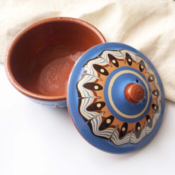 Blue Stoneware Casserole With Lid, 2 of 5
