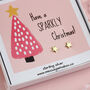 Sparkle Christmas Message Sterling Silver Stud Earrings, thumbnail 1 of 9