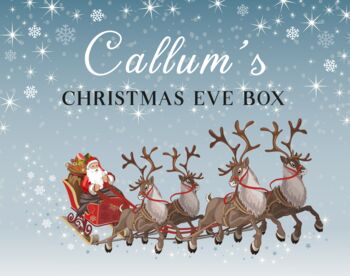Personalised Name Wooden Christmas Eve Box Reindeer, 3 of 3