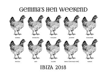 All The Hens Personalised Print, 2 of 2
