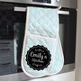 Black Personalised Oven Glove Traditional Design, thumbnail 4 of 5