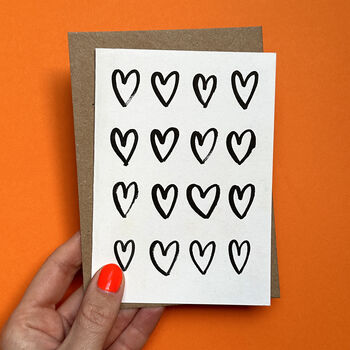 Black Hearts Risograph Card, 2 of 3