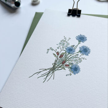 Cornflower Posy Mother's Day Notecard, 5 of 5