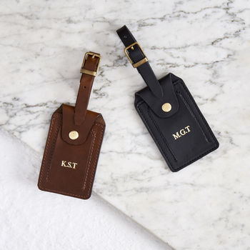 Personalised Luxe Leather Luggage Tag, 5 of 12