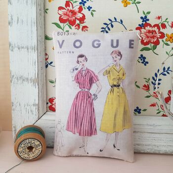 Vintage Sewing Pattern Fabric Fragranced Gift Pillow, 5 of 7