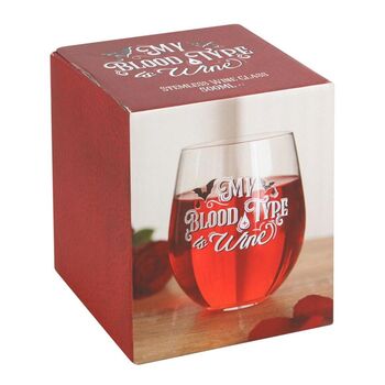 My Blood Type Is Wine Stemless Wine Glass, 2 of 2