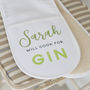 Personalised 'Will Cook For Gin' Oven Gloves, thumbnail 2 of 2