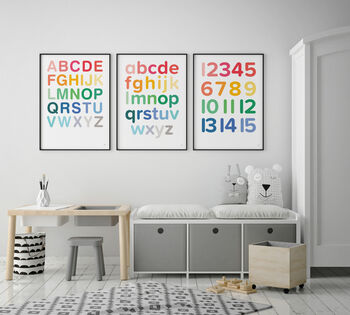 Multicoloured Lowercase Alphabet Print By Showler and Showler