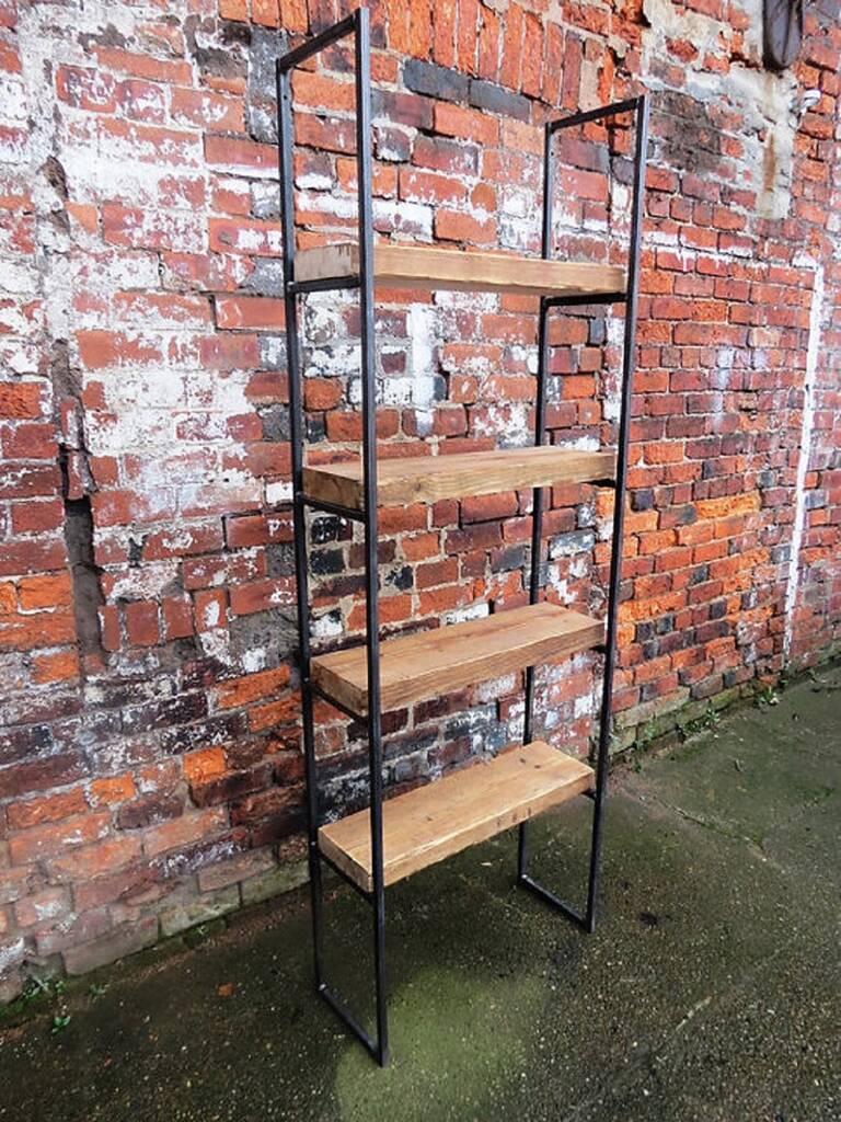 Industrial Reclaimed Steel Wood Bookcase Shelf Unit 456 By Rcc