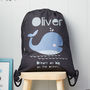 Children's Personalised Whale Nursery Or Pe Kit Bag, thumbnail 2 of 3