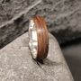Silver And European Walnut Ring, thumbnail 1 of 6