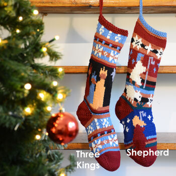 Personalised Hand Knitted Christmas Stocking, 5 of 7