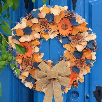 Personalised Spring Flowers Natural Door Wreath, 3 of 9