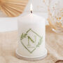 Personalised Botanical Name And Initial Candle In Ivory Or White, thumbnail 3 of 4