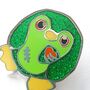 Zombie Penguin Pin, Glittery Green Zombie Enamel Pin, thumbnail 4 of 7