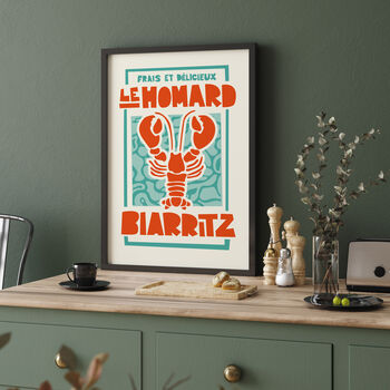 Le Homard French Lobster Kitchen Print, 3 of 4