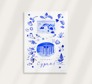 Scenes Of Cyprus Blue Tile Inspired Travel Print, 10 of 12