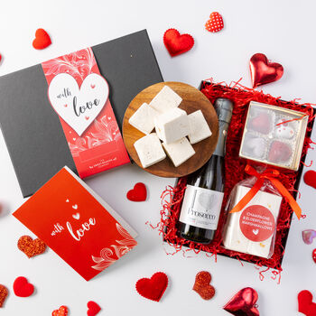 'With Love' Chocolates, Marshmallows And Prosecco Gift, 3 of 3