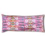 Extra Long Pink Velvet Ikat Lumbar Cushion, thumbnail 1 of 3