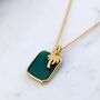 The Duo Green Onyx Necklace, 18ct Gold Plated, thumbnail 5 of 11