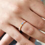 Colourful Baguette Crystal Band Ring In Gold, thumbnail 2 of 5