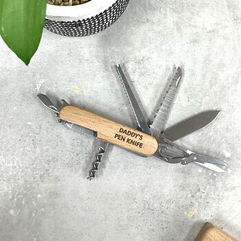 Personalised Wooden Pen Knife And Multi Tool, 5 of 5