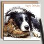 Border Collie Birthday Card. Old Boot, thumbnail 1 of 2