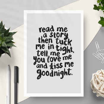 'Read Me A Story' Nursery Decor Typography Print, 3 of 5