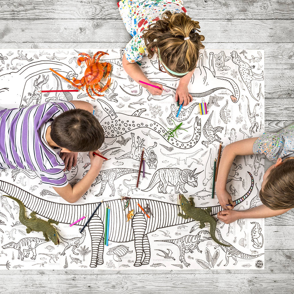 Colourin Giant Poster Tablecloth Dinosaur Personalse It, 1 of 5