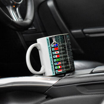 Grand Prix 2025 Season Racing Calendar Merc Edition Mug, 4 of 8